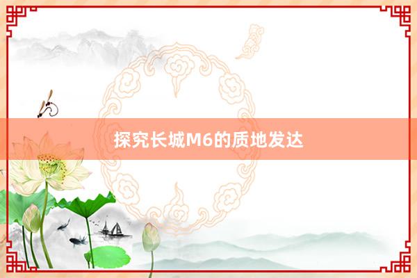 探究长城M6的质地发达