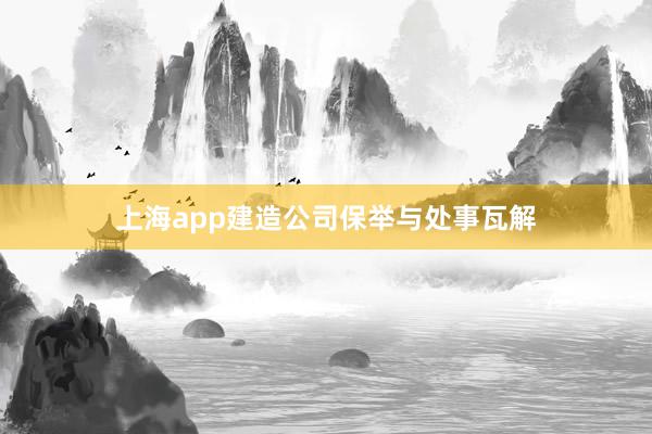 上海app建造公司保举与处事瓦解